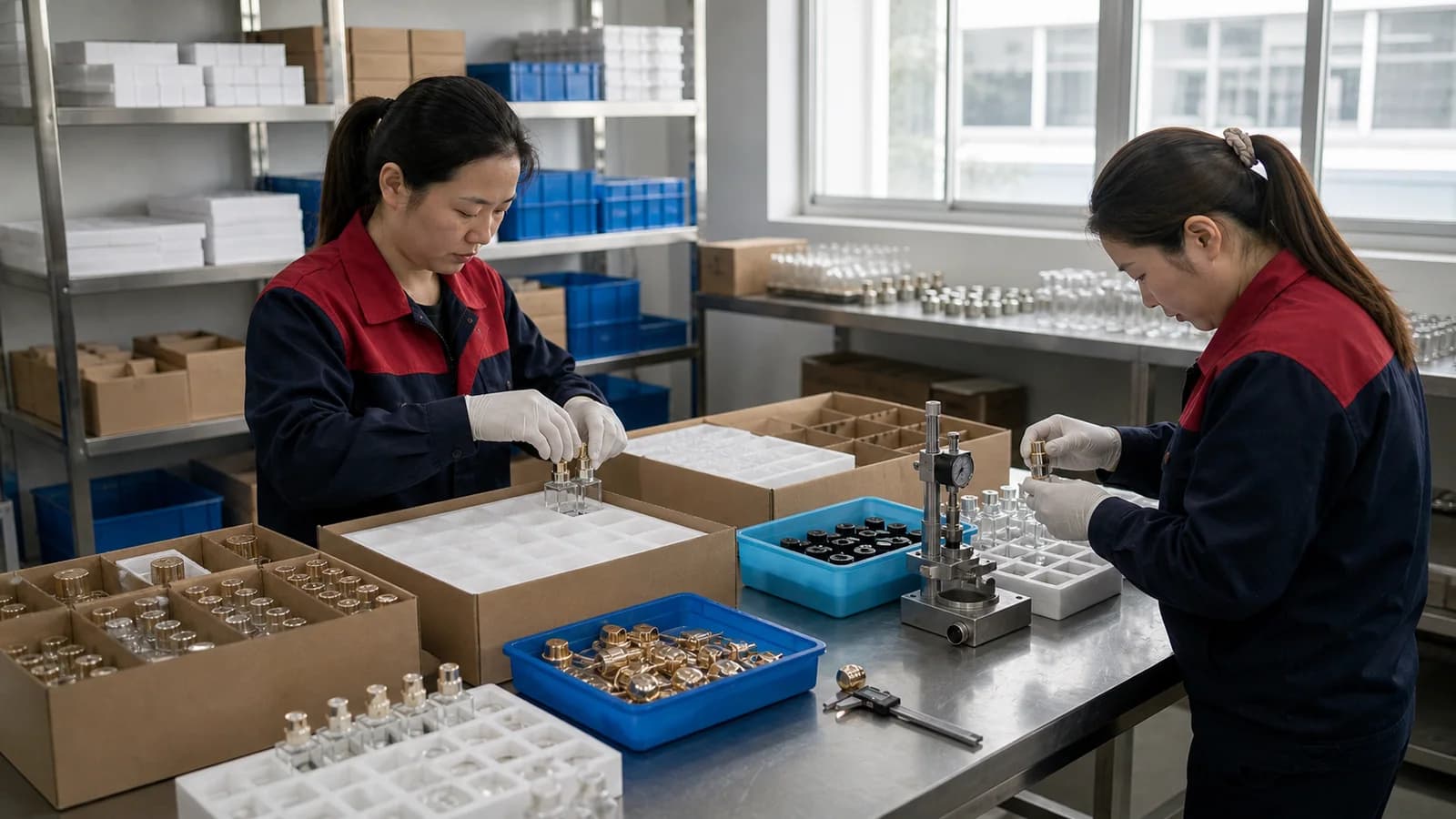 Perfume bottle samples prepared for evaluation