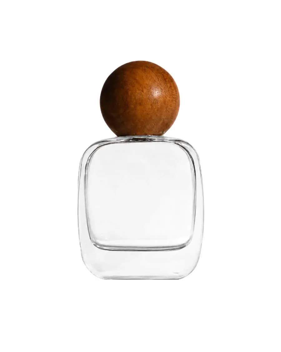 Oval Perfume Bottle with Wooden Ball Cap preview